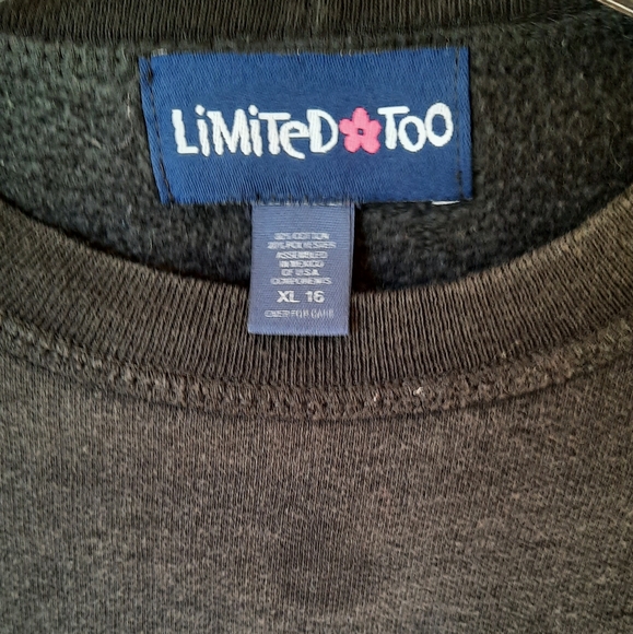 Girl's Vintage Limited Too Black Sweatshirt - Picture 4 of 6
